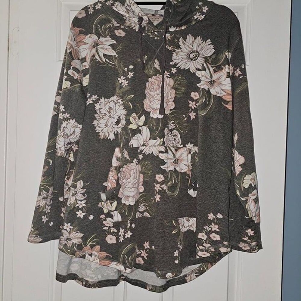 Philosophy Floral Hooded Shirt Size 2X